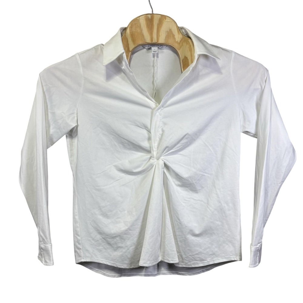 41 Hawthorn Blouse Womens Large White Twist Front Long Sleeve Top NWR-WGW-10005
